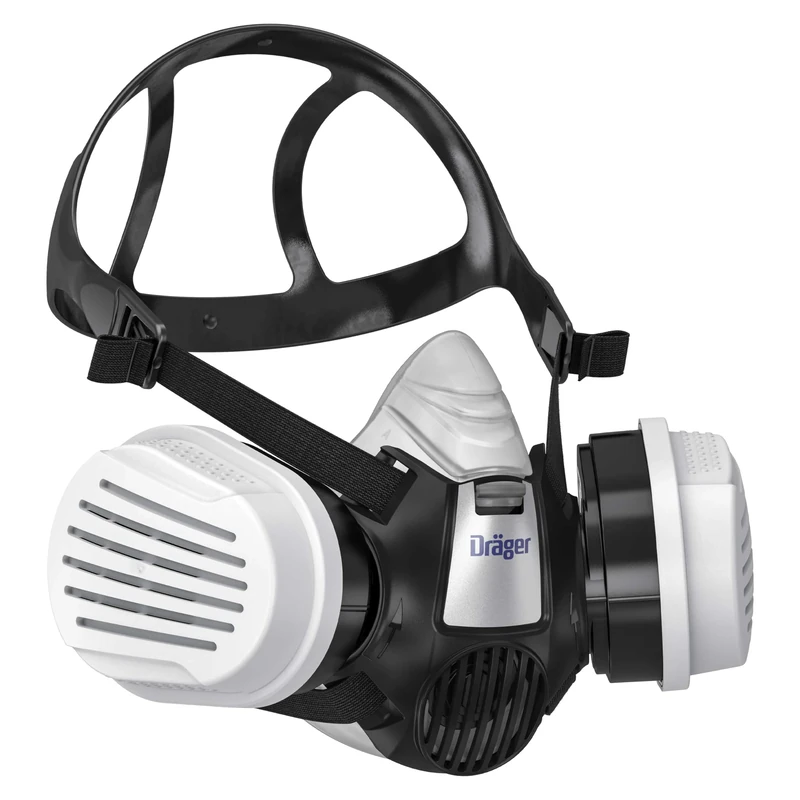 Dräger X-plore 3300 with 2x ABEK1 Hg P3 Filters – Professional Respirator for Chemical Fumes, Organic Vapours, Spray Painting, Resin & Toxic Gases – EN143 Certified (Size L)