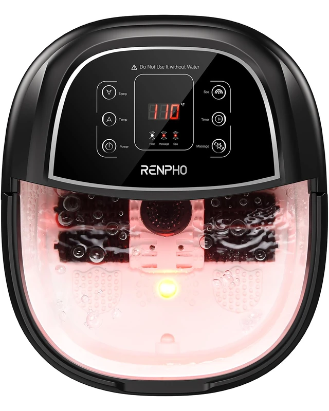 RENPHO Foot Spa and Massager with Heater, Gifts for Women, Foot Spa with Auto Roller, with 3 Modes Massage, Adjustable Timer and Temperature, Black