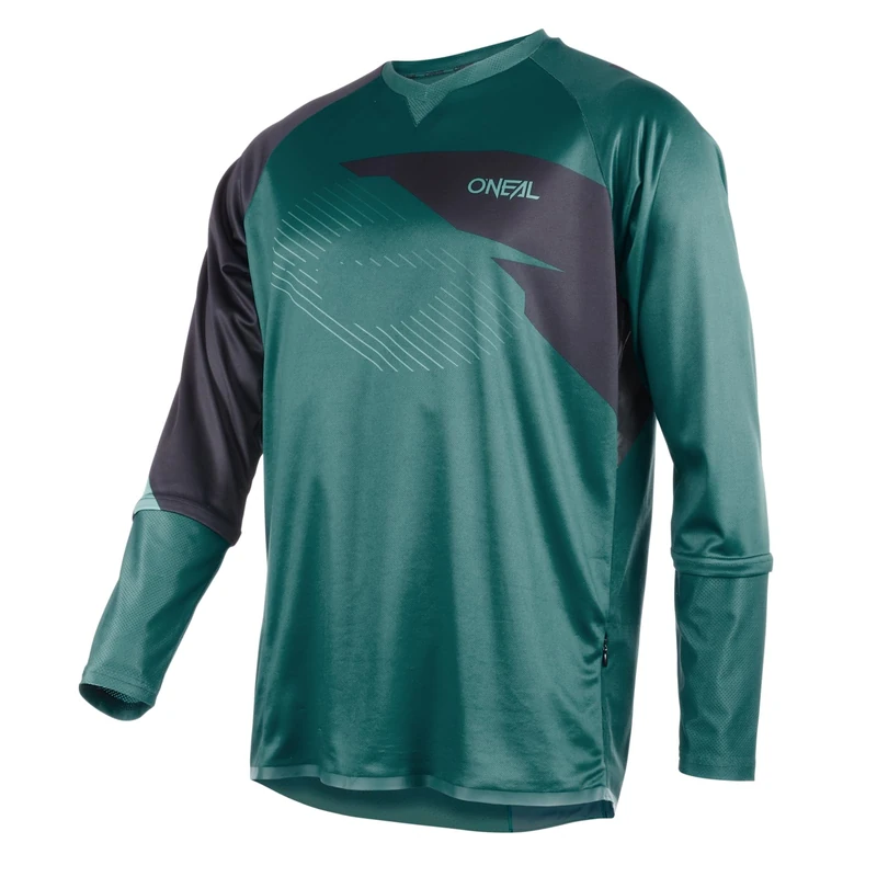 O'NEAL | Mountain Bike Jersey Long Sleeve | MX MTB Motocross Enduro | Quick Drying, Breathable Material, Flat Seams, Mesh Inserts | Tobanga Jersey V.22 | Adult | Petrol Blue | Size L - Image 1