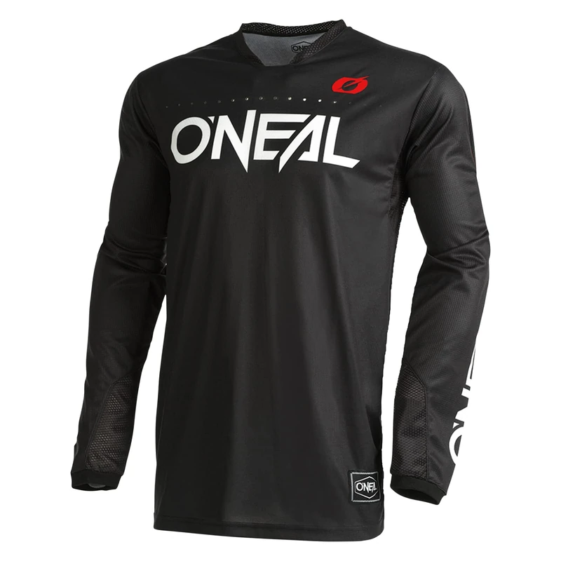 O'NEAL | Motocross Shirt Long Sleeve | MX MTB Mountain Bike | Lightweight Materials, Laser Cut Ventilation Holes, Ergonomic Cut | Hardwear Jersey Elite Classic V.22 | Adult | Black | S