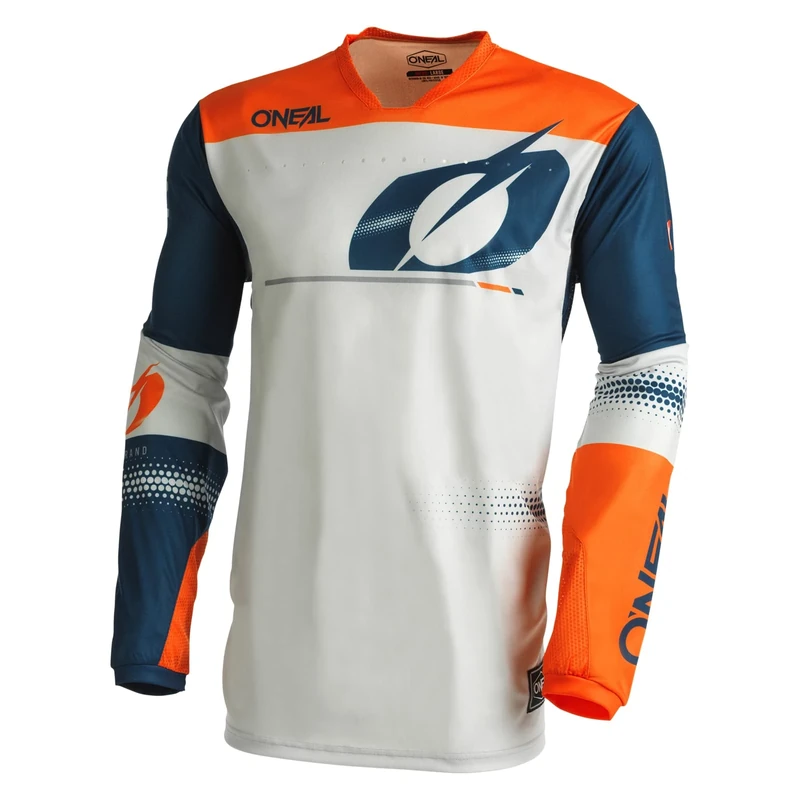 O'NEAL Motocross Shirt Long Sleeve MX MTB Mountain Bike Lightweight Materials Laser Cut Ventilation Holes Ergonomic Cut Hardwear Jersey Adult Blue/Orange