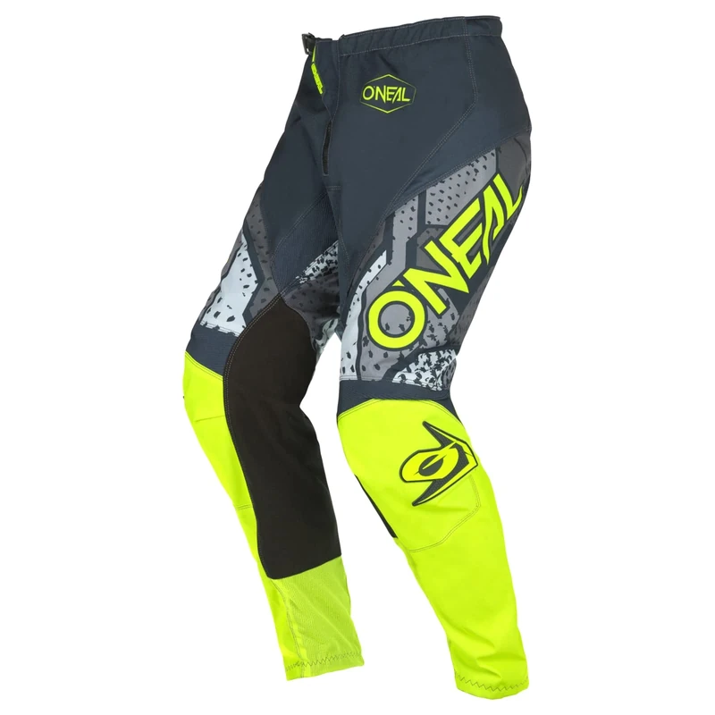 O'NEAL | Motocross Pants | Enduro MX | Maximum Freedom of Movement, Lightweight, Breathable and Durable Design | Pants Element Camo V.22 | Adult | Grey Neon Yellow | Size 42/58