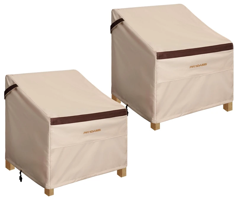 PATIOASIS Outdoor Chair Cover 2 Pack Waterproof UV-Resistant 600D Durable Garden Furniture Covers for Large Chair 36 inch Wide