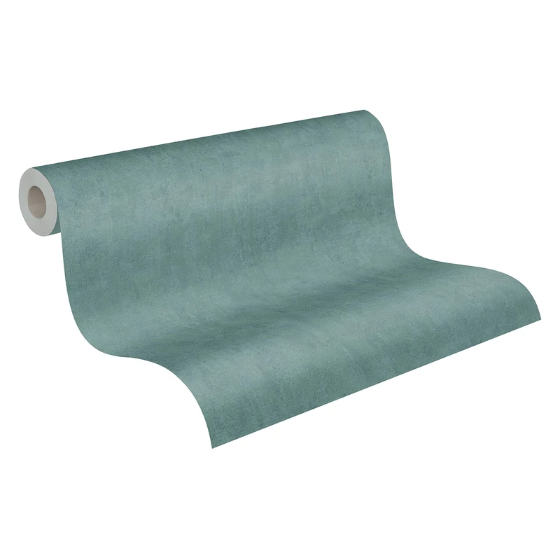 A.S. Création Plain Wallpaper Cuba Non-Woven 10.05 m x 0.53 m Blue Green Made in Germany 380244 38024-4