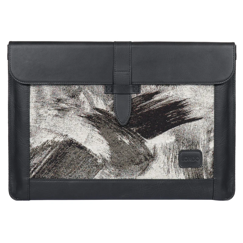 Londo OTTO459 Top Grain Leather Macbook Bag - for MacBook Pro and MacBook Air - 13.3 Inch - 13 Inch - iPad Pro 12.9 Inches - Compatible with M1 and 2020 Model (Black, 13-inches)