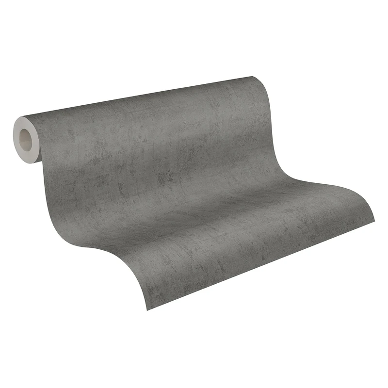 A.S. Création Plain Wallpaper Cuba Non-Woven 10.05 m x 0.53 m Grey Made in Germany 380252 38025-2 - Image 1