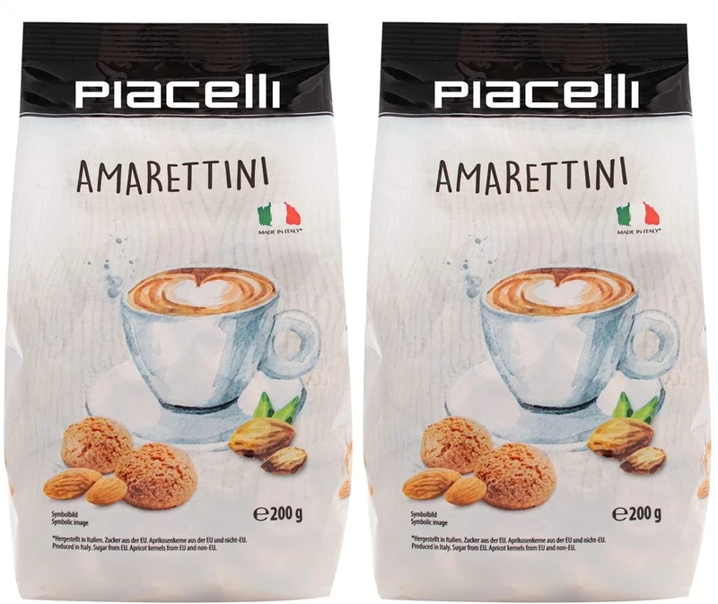 Piacelli Amaretti Biscuits - Pack of 2 (2x200g)