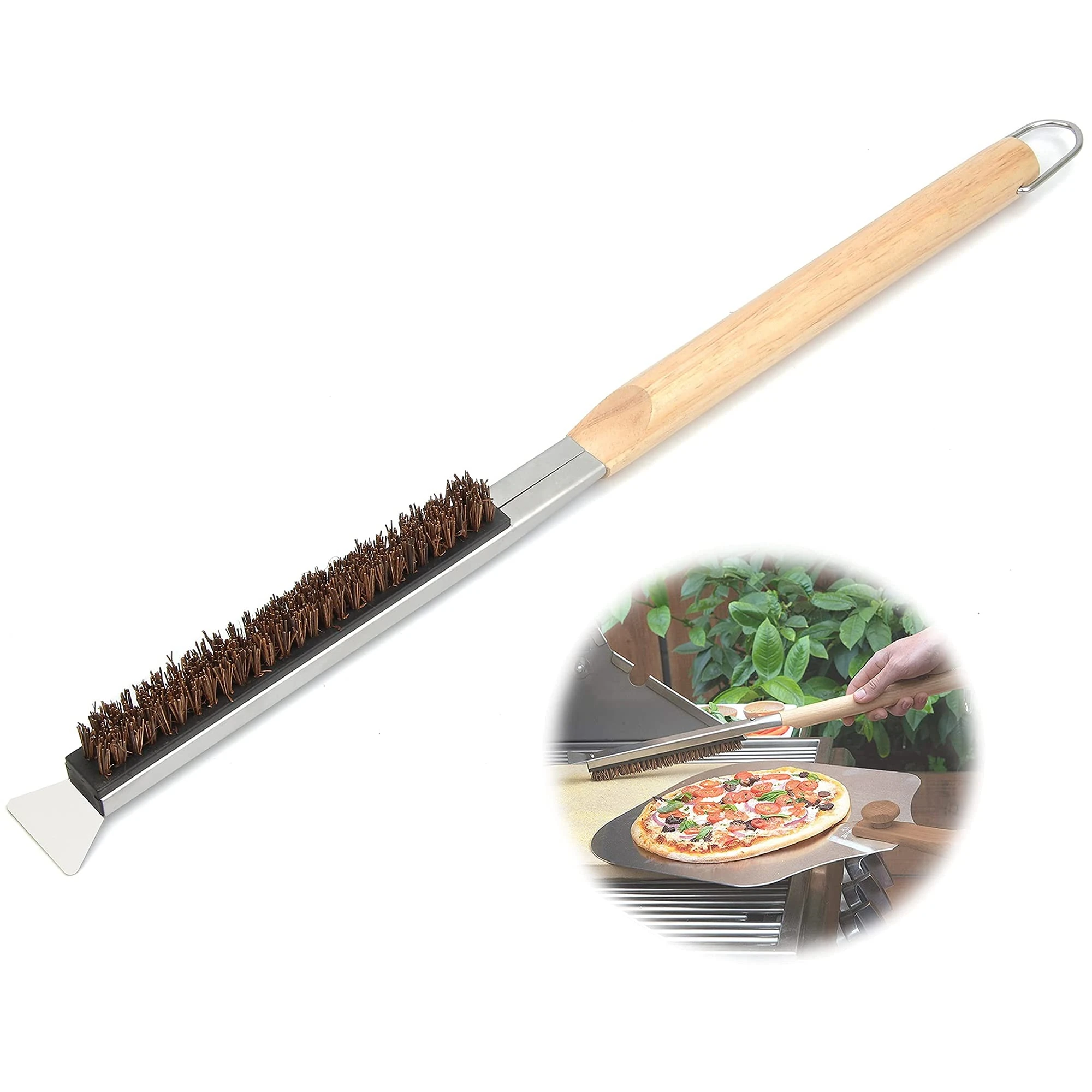 Pizza Oven Brush - Pizza Stone Brush, Pizza Oven Accessories, Cleaning Brush, Pizza Stone Cleaner, Pizza Oven Tools, Outdoor Cooking Tool, Grill Utensils
