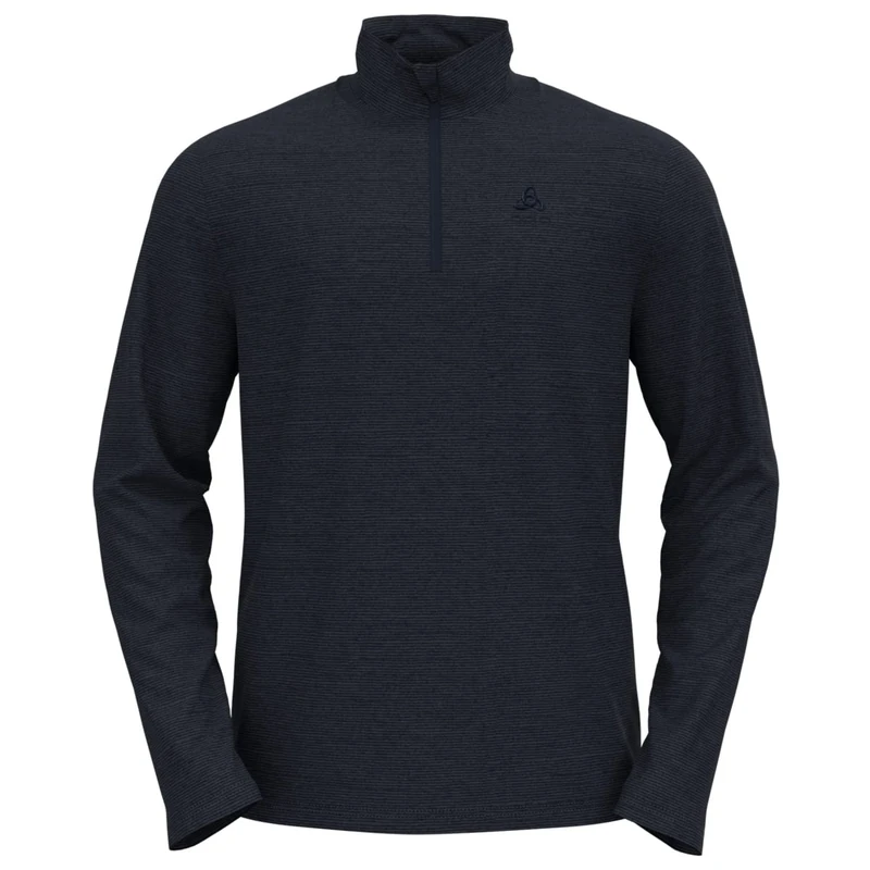 Odlo Men Long-sleeved shirt with zipper ROY, dark sapphire - black - stripes, L