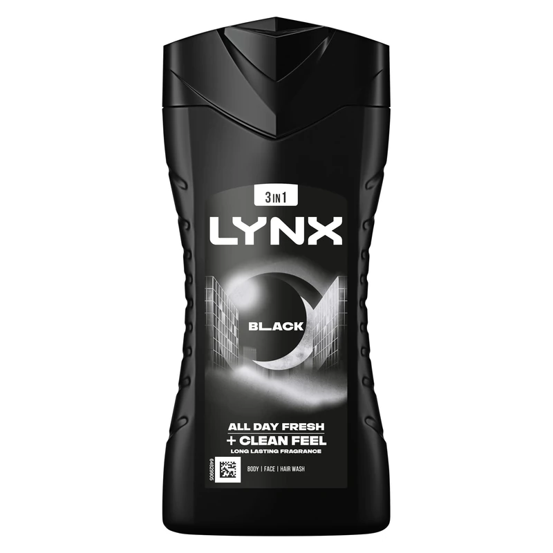 Lynx Black Shower Gel - 225ml Body Cleanser - Image 1