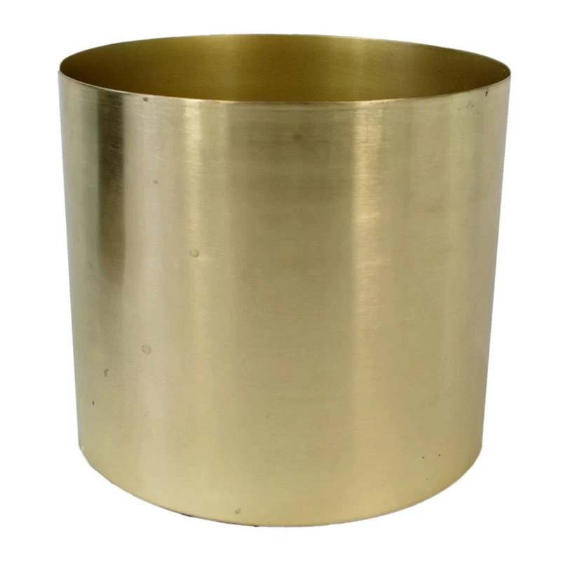 Leaf Modern Metal Planter, Gold, 18cm