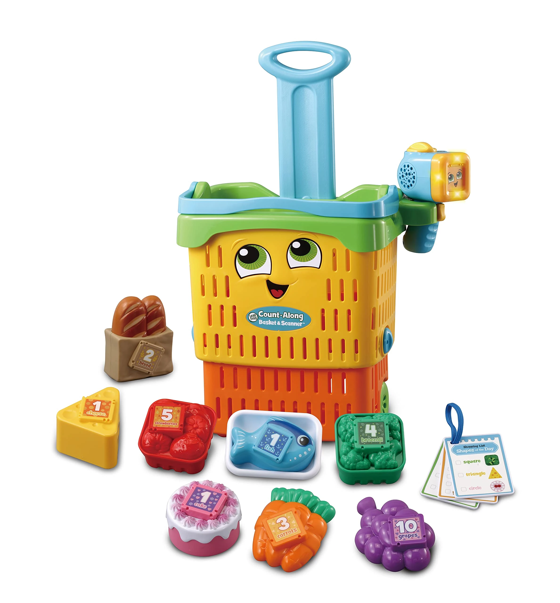 LeapFrog Count-Along Basket & Scanner, Roleplay Toy for Children, Interactive Learning Toy for Pretend Play, Play Set with Food, Shapes and Colours, Imaginative Play for Kids Aged 2 Years +