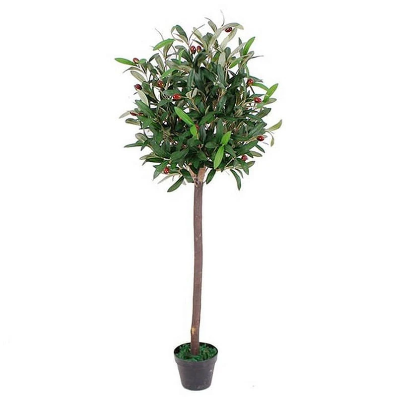 Leaf Design UK Realistic Artificial Olive Tree in Black Plastic Pot, 120cm (4ft)
