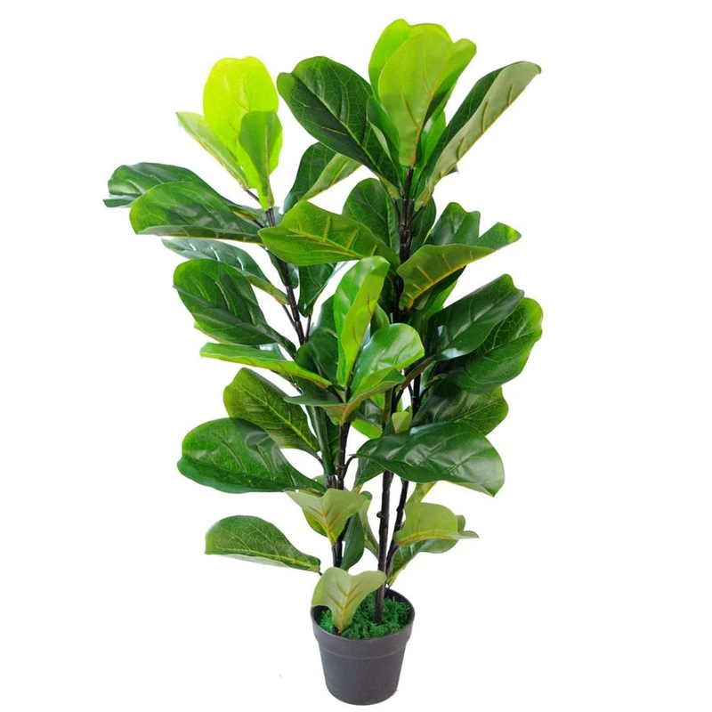 Leaf Design UK Artificial Realistic Plant Fiddle Fig Tree, Green,90cm, AZ-FIG