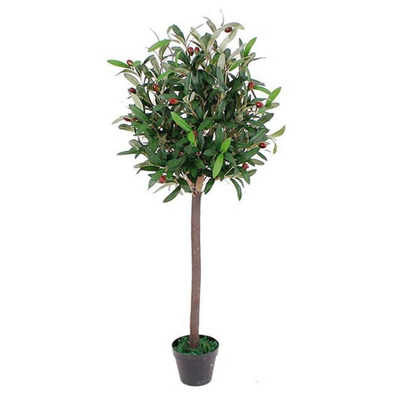 Leaf Design UK Realistic Artificial Olive Tree in Black Plastic Pot, 90cm (3ft)