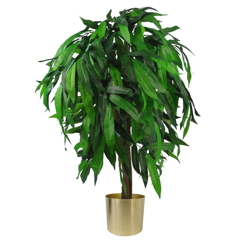 Leaf Design UK Artificial Realistic Mango Plant / Tree Green Gold, 100cm, AZ-MANGO