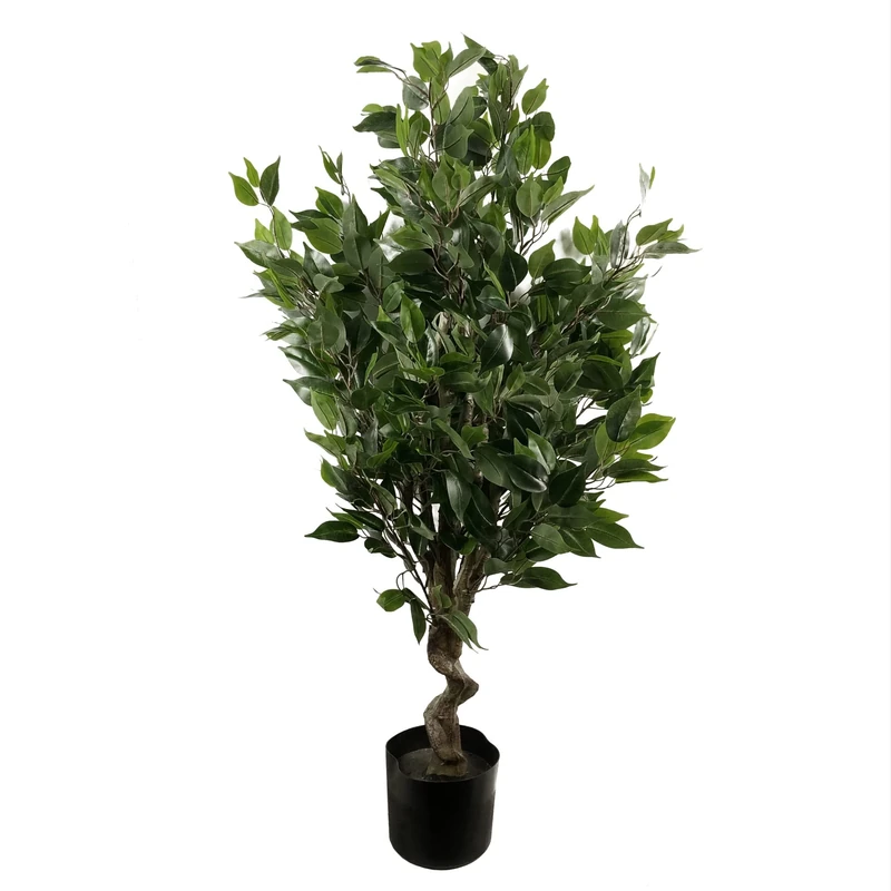 Leaf Realistic Artificial Ficus Tree with Planter, 110cm Evergreen