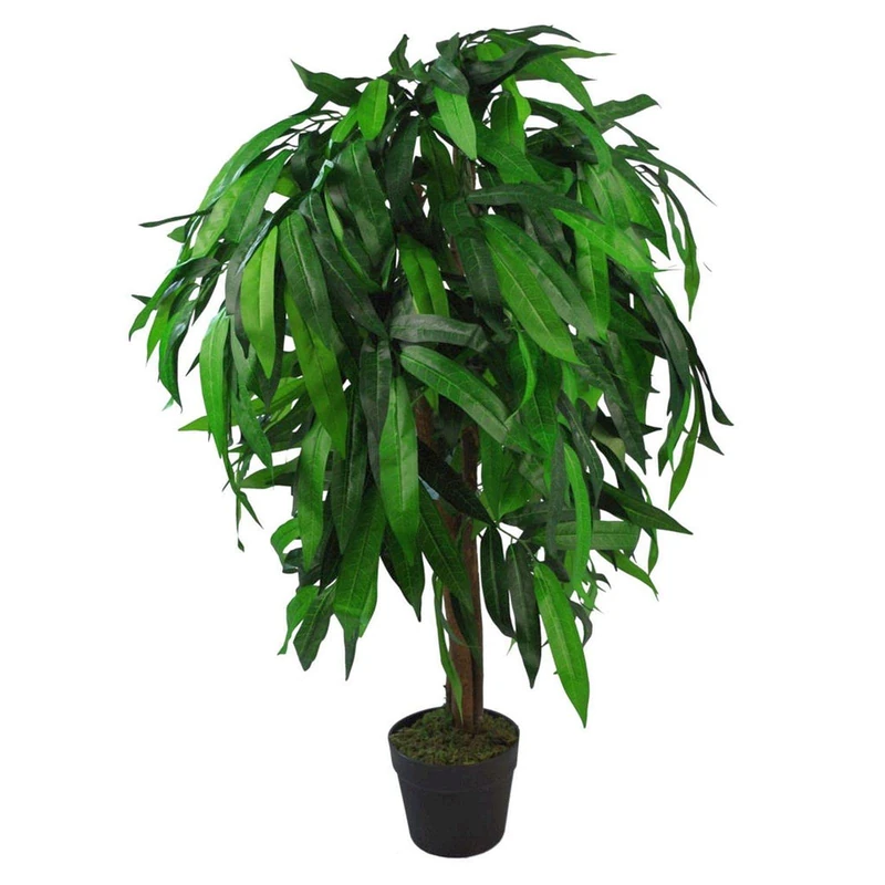 Leaf Design UK Artificial Realistic Mango Plant / Tree, Green, 100cm