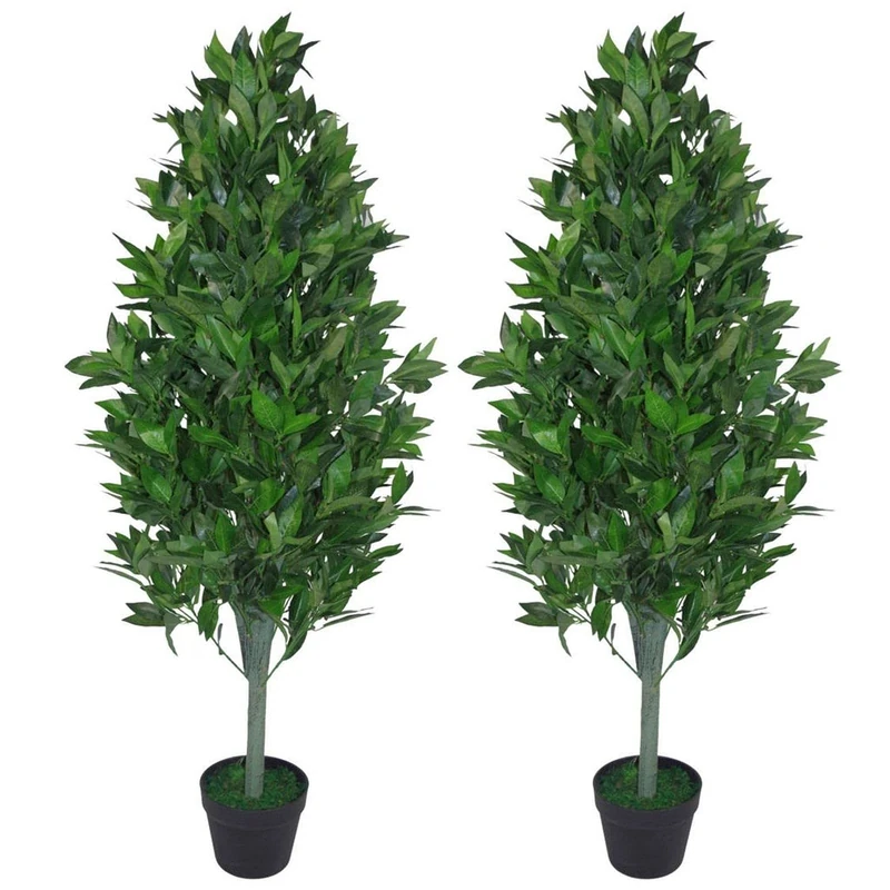 Leaf Design UK Pair of Artificial Bay Topiary Ball Trees