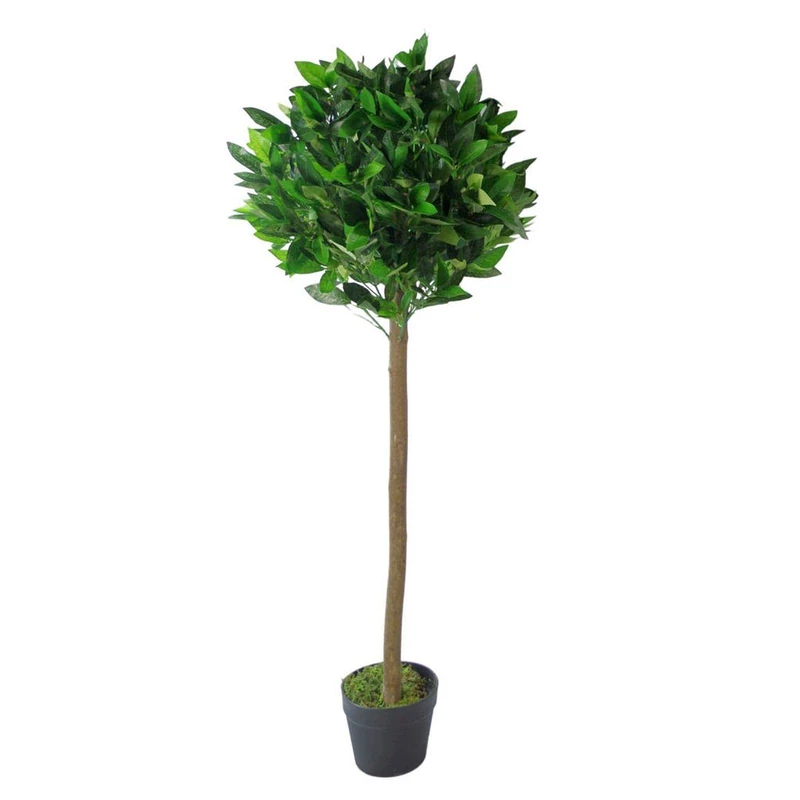 Leaf Design UK Artificial Realistic Bay Laurel Topiary Ball Tree, Green, 120cm (4ft),AZ-BAY