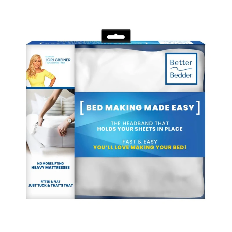 Better Bedder Bed Headband, Fabric Shell of Cotton, Polyester, and Spandex, Bed Making Made Easy, Transforms Any Flat Sheet into A Fitted Sheet, Fits All Mattress Heights- King 76” X 80” - Image 1