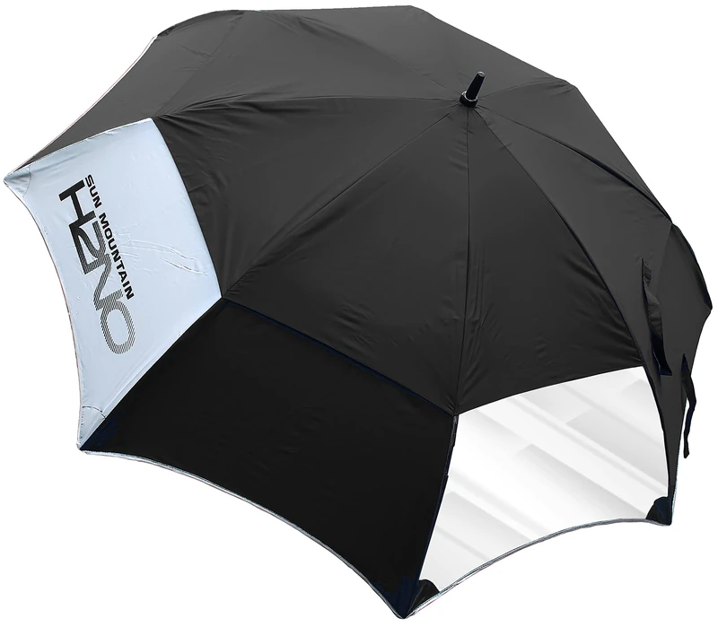 Sun Mountain H2NO Vision Golf Umbrella - 68 Inch Dual Canopy, Double Vision Window, Windproof, Waterproof, Automatic Opening, Black - Image 1