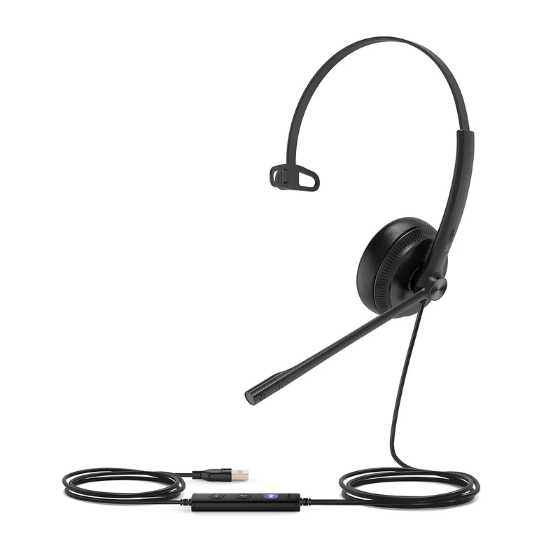 Yealink UH34 Wired Headset - 320mm Boom, USB-C & 3.5mm, Noise Mic