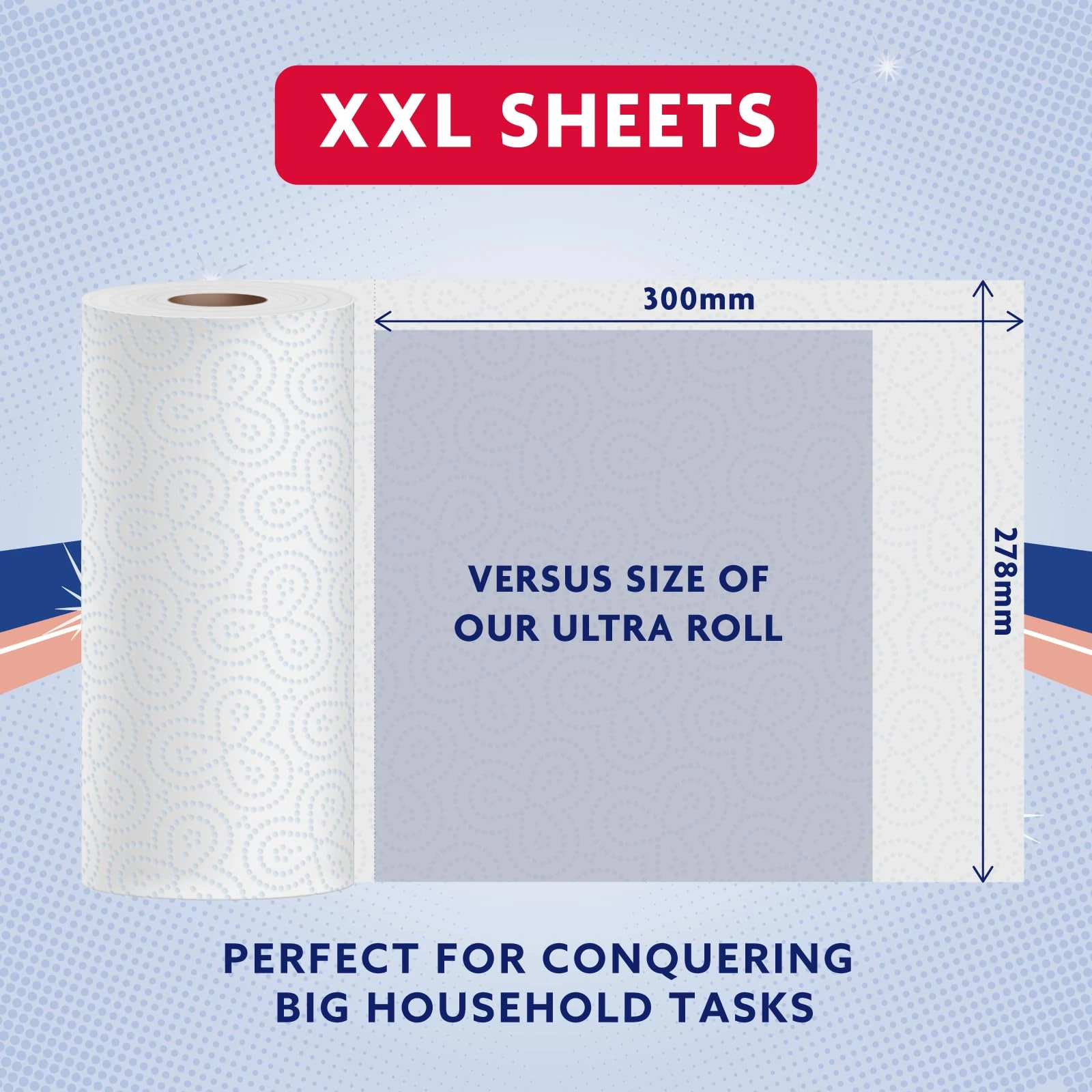 by Amazon Multipurpose Kitchen Roll, 3-Ply, XXL Household Towel, 6 Rolls (Pack of 1), 100 Sheets per Roll, FSC Certified