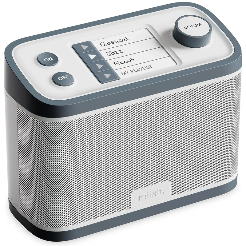 Relish - Simple Portable DAB/DAB+/FM Radio and MP3 Music Player for Seniors, those with Dementia, Alzheimer’s or Visually Impaired – USB, Large Buttons, Simple Design, Easy to Use