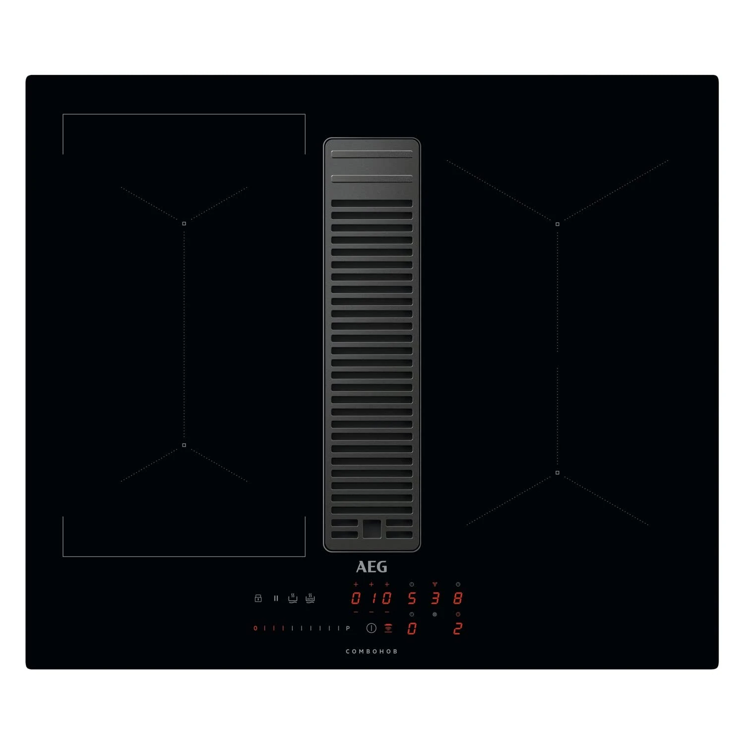 AEG 72cm 4 Zone Induction Venting Hob Black