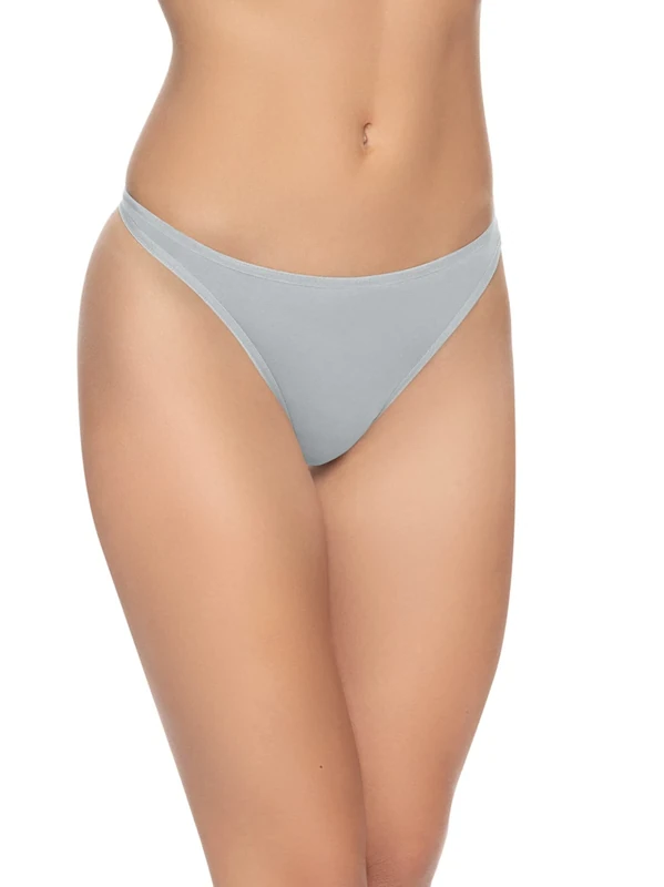 Felina | So Smooth Modal Low Rise Thong | Panty | No VPL (Aluminum, Large)