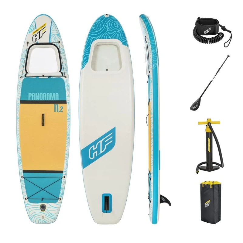 Bestway Hydro-Force Panorama SUP Paddle board, Stand up Inflatable Paddle board, Built-In Window, Contains Paddle, Handpump and Leash