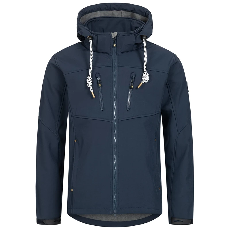Deproc Active Men's softshell removable Hood, transition jacket, windbreaker, anchor glutfreiheit, Blazer navy, S Große Größen