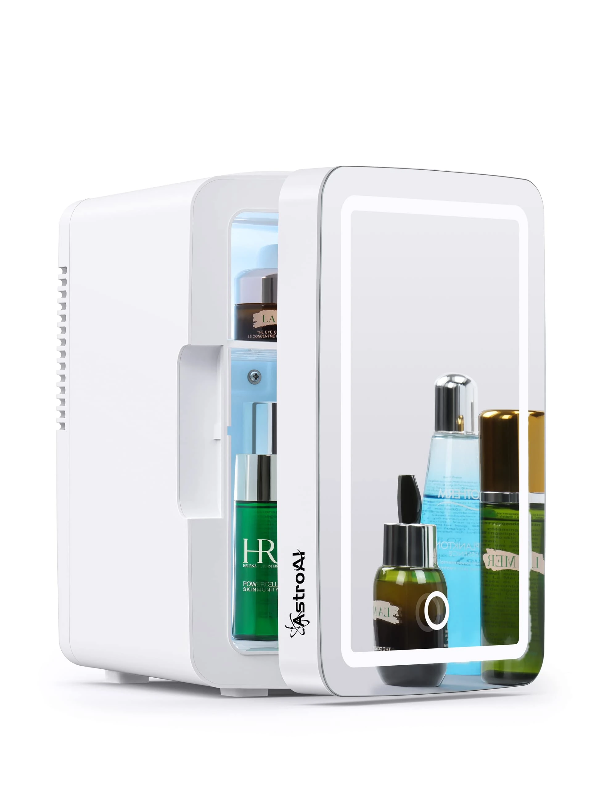 AstroAI Mini Fridge 6 Litre, 8 Can Skincare Fridge, AC/DC Portable Beauty Fridge for Skincare, Cosmetics, Bedroom (Mirror & Light)