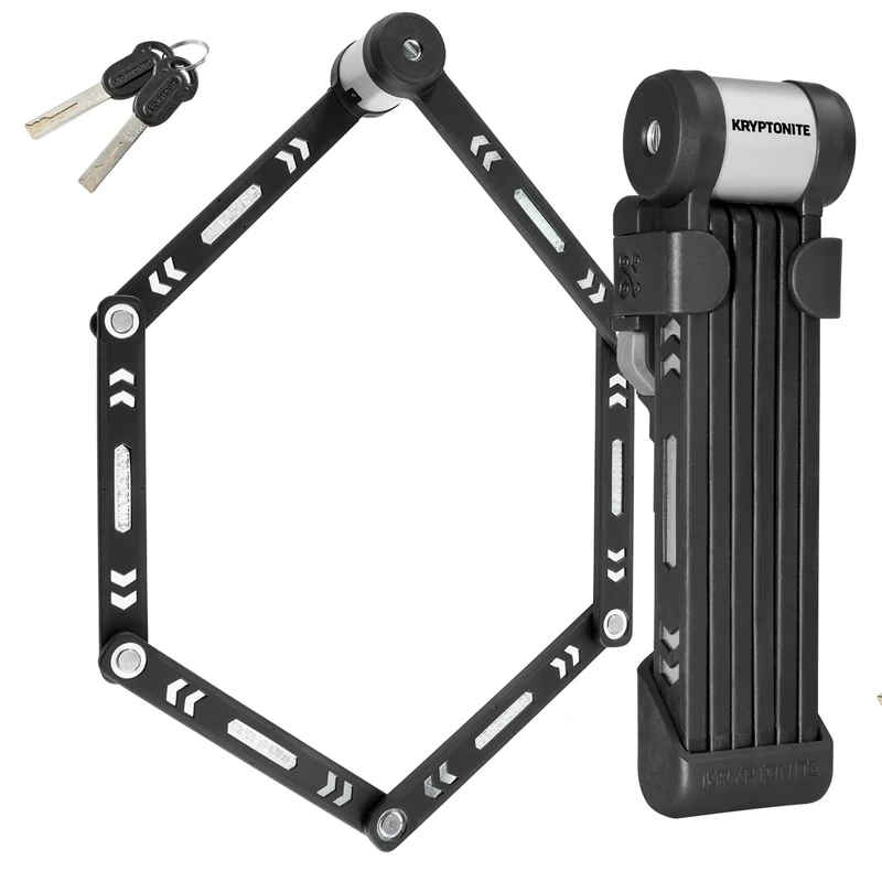 Kryptonite Kryptolok 610 S Folding Bike Lock, Compact Lightweight High Security Anti-Theft Foldable Bicycle Lock with 2 Keys and Mount for E-Bikes Scooter Road Mountain Bikes, 100cm (39 in)