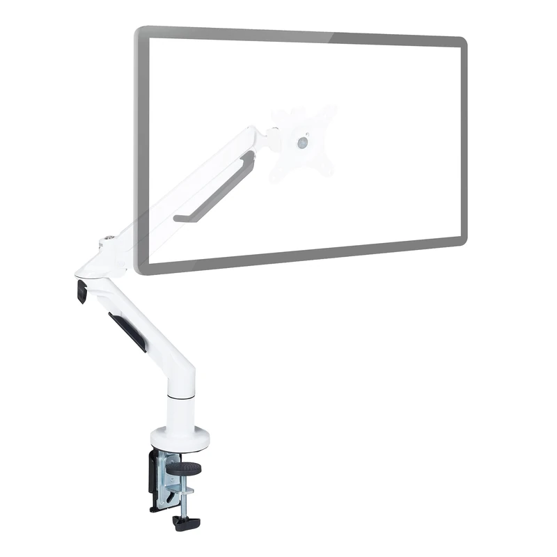 Relaxdays Monitor Arm, Table Screen Holder for Display, 17-36", VESA 75/100, Movable, Flexible, Rotatable, White, Aluminium