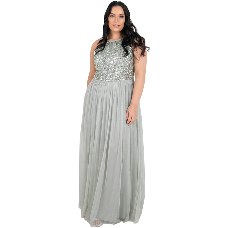Maya Deluxe Women's RL004-MM Bridesmaid Dress, Green Lily, 42 EU