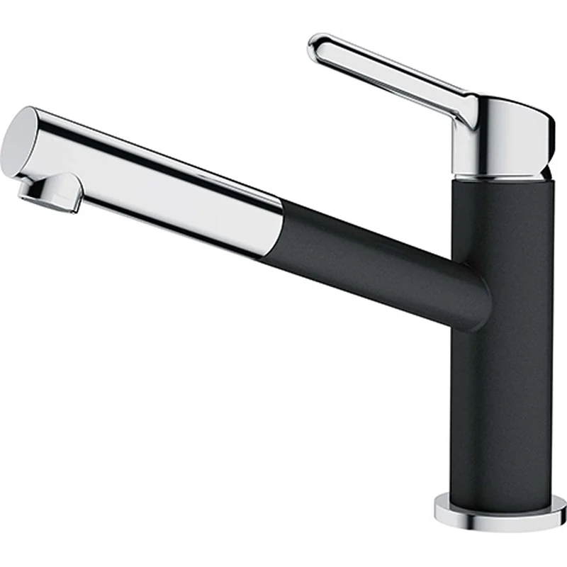 Tap for Kitchen Sinks with a Pull-Out spout from Franke Orbit Pull-Out - Chrome/Onyx - 115.0623.057