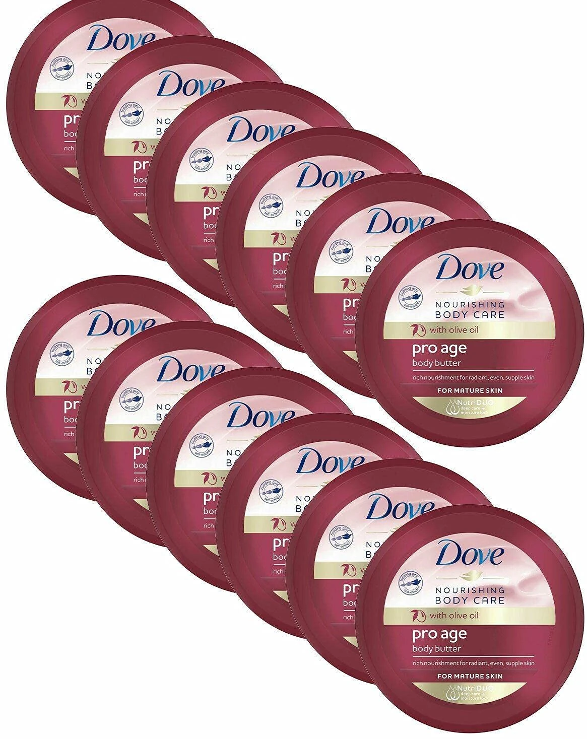 12 Pack of 250ml Dove Nourishing Body Care Pro Age Body Butter with Olive Oil