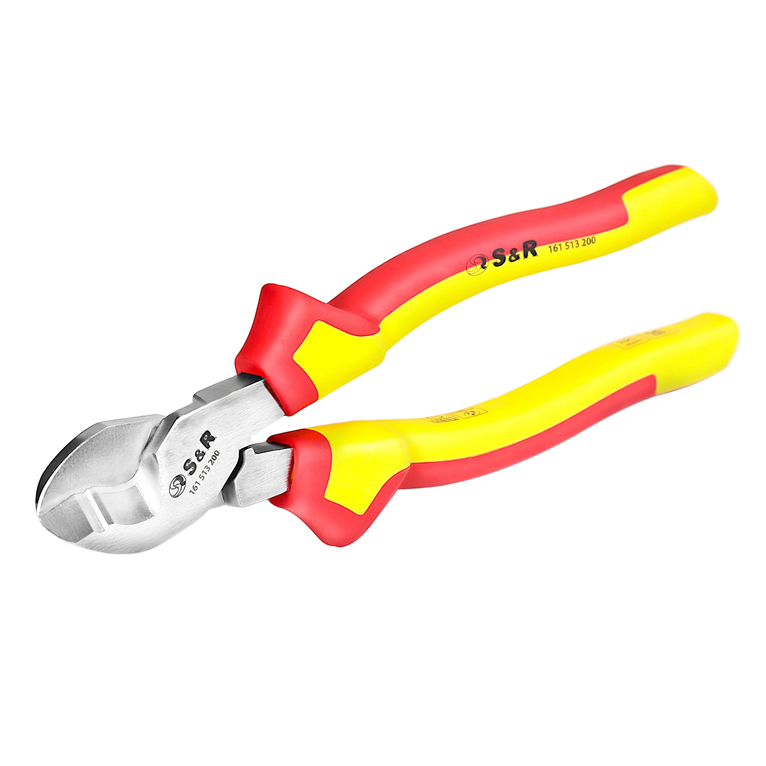 S&R VDE Cable Shears 200mm – 1000V Insulated Cable Cutter | 70C Steel, 66 HRC Hardness | Professional Electrician Side Cutter with Ergonomic Handles
