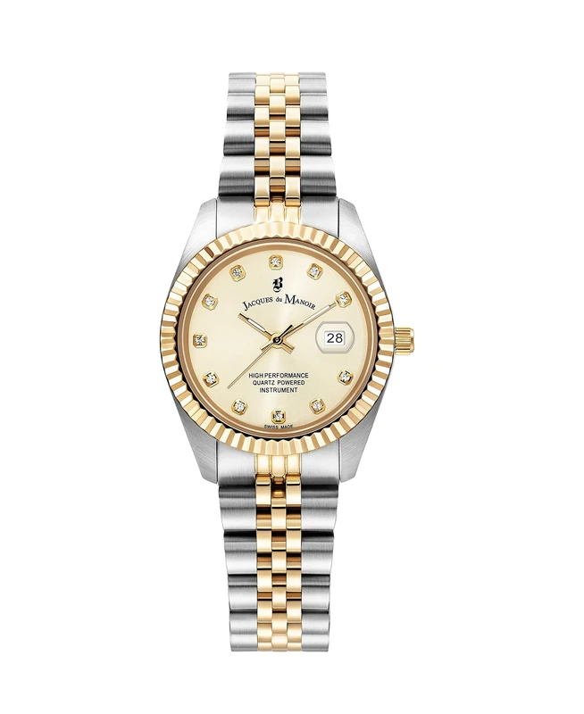 Jacques Du Manoir Ladies Swiss Made Inspiration Gold Plated Stainless Steel Bracelet Watch