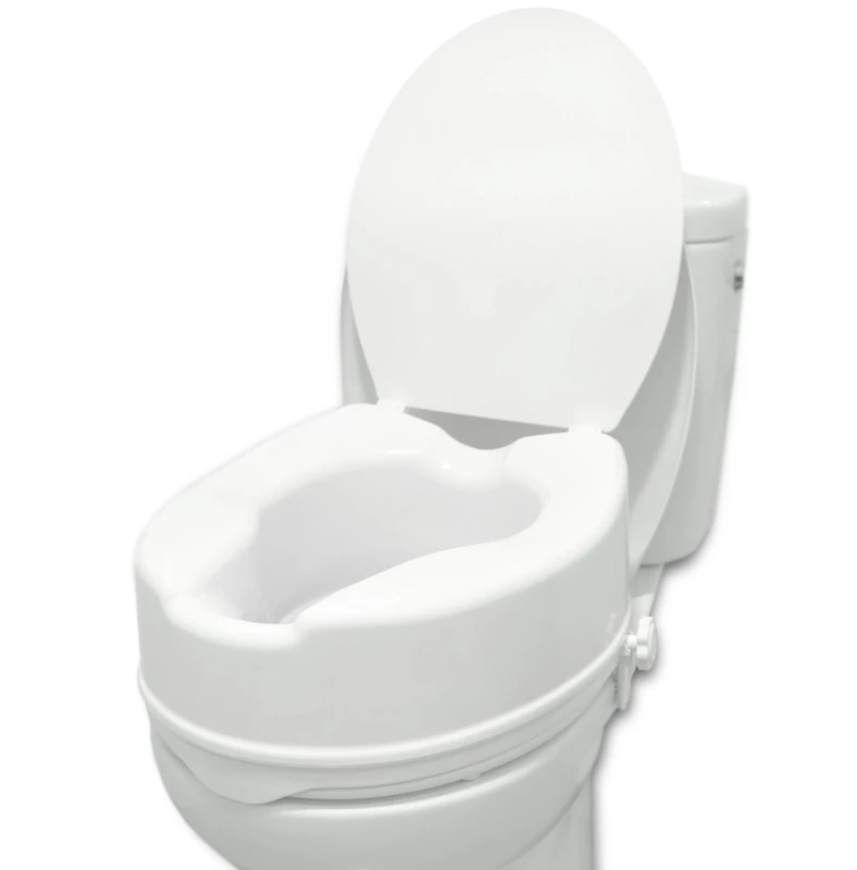 PEPE Mobility Raised Toilet Seat with Lid 6 Inch (15 cm), Riser for Hip Replacement, Booster Extension Seat, Toilet Aids for Disabled and Elderly