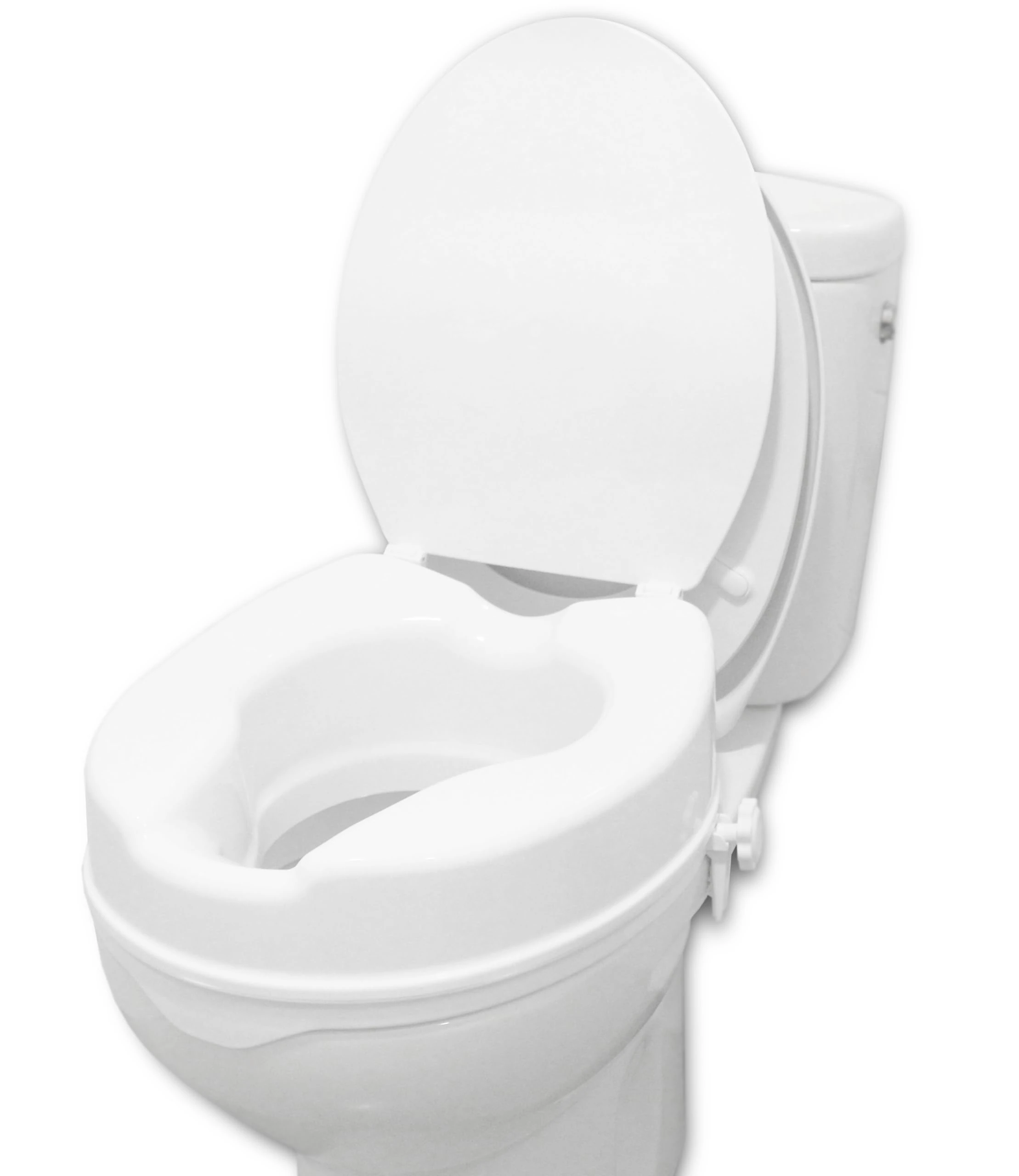 PEPE Mobility Raised Toilet Seat with Lid 4 Inch (10 cm), Riser for Hip Replacement, Booster Extension Seat, Toilet Aids for Disabled and Elderly