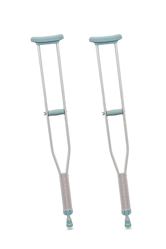 PEPE Mobility Underarm Crutches for Adults (x2 Units, Size M), Height Adjustable, Aluminium, Orthopaedic, Grey