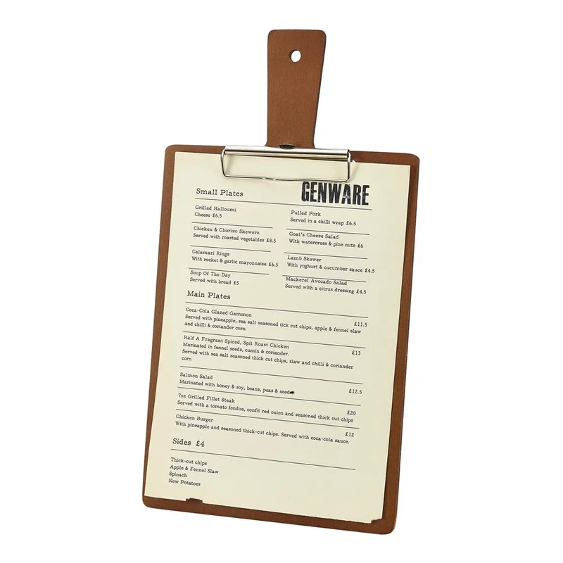 Genware DS39015 Wooden Paddle Menu Board, A4 Size, Pack of 6