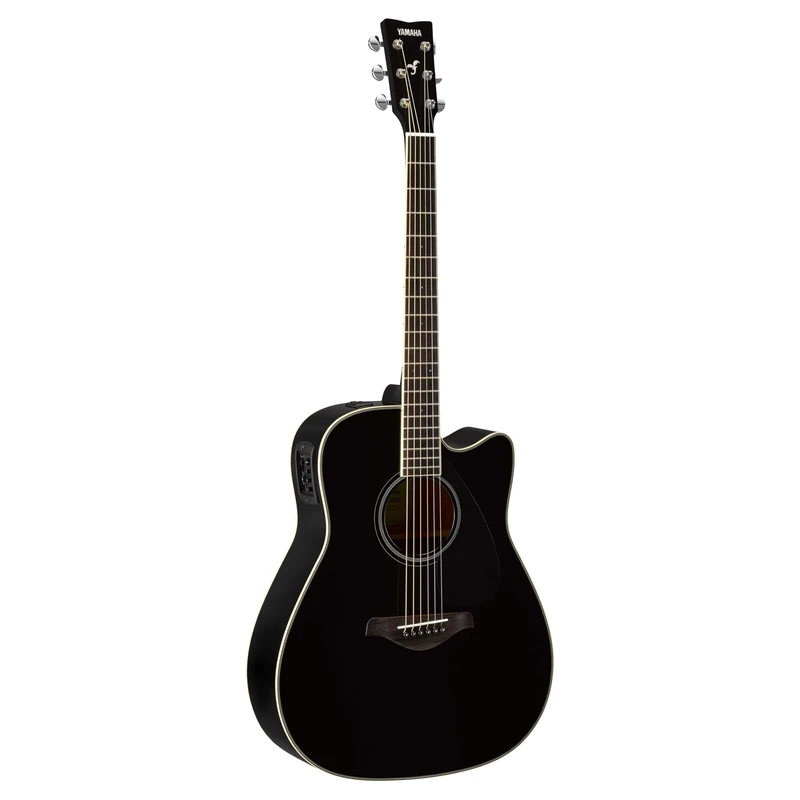 YAMAHA FGX820C Acoustic-Electric Guitar – Cutaway Dreadnought, Scale 24.96″, Solid Spruce Top, Mahogany Back and Sides, System66 Pickup/Preamp – Black - Image 1