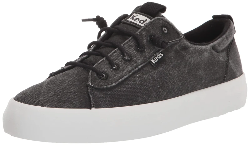 Keds Women's Kickback Sneaker, Black, 7 UK