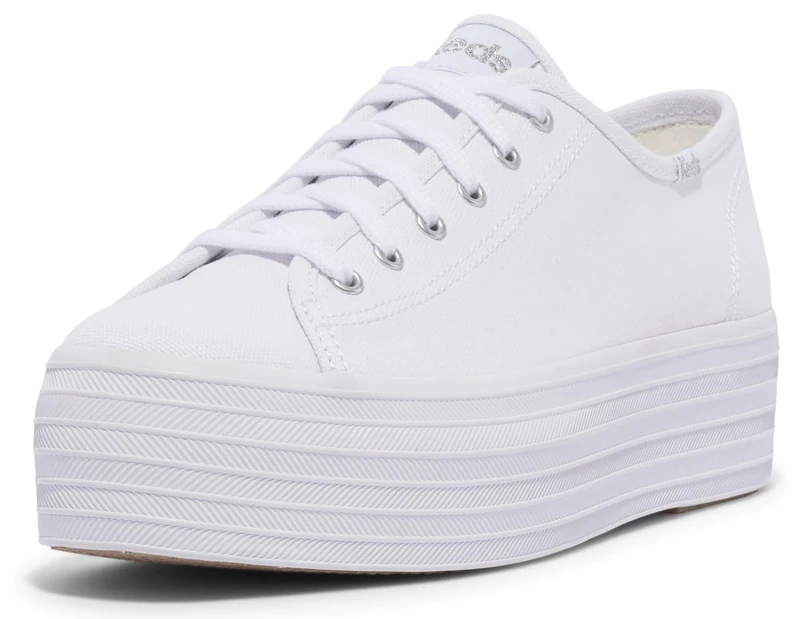 Keds Women's Triple UP Canvas Sneaker, White, 7 UK