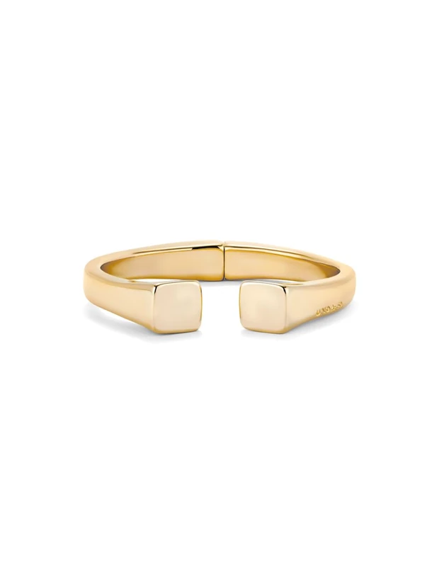 Bracelet Muelle Interior Alloy Metal Plated Gold 18k.acabado Liso Forma Cuadrada in Extremos- Min Perimeter 18