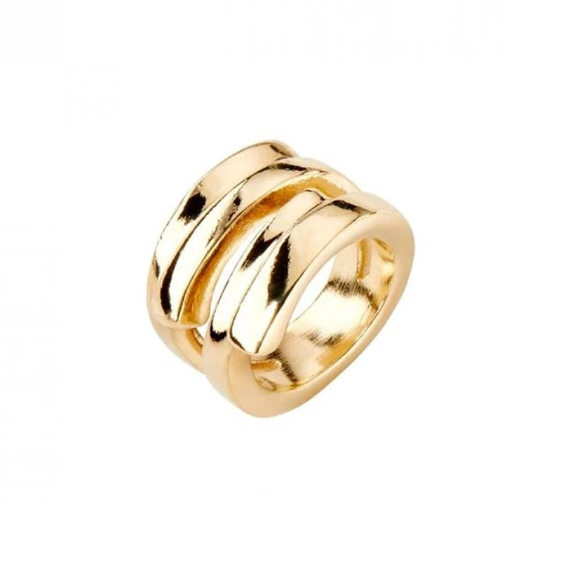 Uno de 50 18K Gold Plated Irregular Split Ring